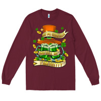 Burgundy buy me green beer and tell me ı am pretty Long Sleeve Tee - FaDigitalArtStudio