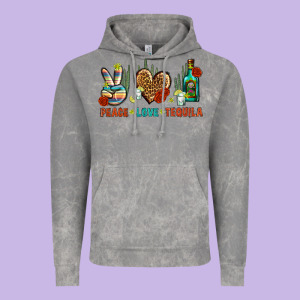 Peace Love Tequila Vintage Hoodie Designed By Bundleandbundleshop