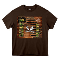 Chocolate Brown daddy's hunting buddy Heavy Core Tee - TumblerDesignByShophia