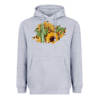 Heather Grey cactus leopard sunflower glitter  patch Heavyweight Hoodie - AdoDesignShop