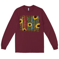 Burgundy sunflowers serape leopard Long Sleeve Tee - RanaPortraitStore