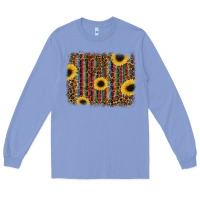 Colony Blue sunflowers serape leopard Long Sleeve Tee - RanaPortraitStore