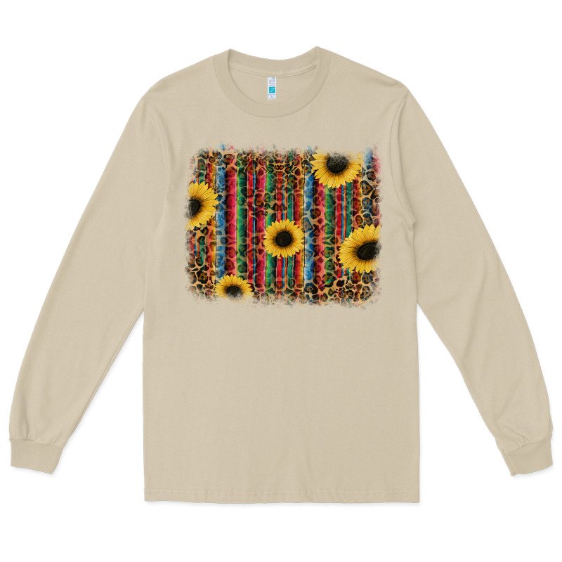 Sunflowers Serape Leopard Long Sleeve Tee by RanaPortraitStore | Teevron
