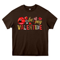 Chocolate Brown Be my valentine Valentine's Day Heavy Core Tee - HowdyJamesFarm