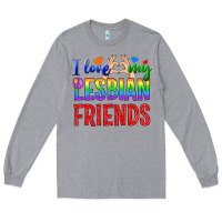 Heather Grey I Love My Lesbian Friends Long Sleeve Tee - BundleAndBundleShop