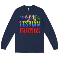 Navy I Love My Lesbian Friends Long Sleeve Tee - BundleAndBundleShop
