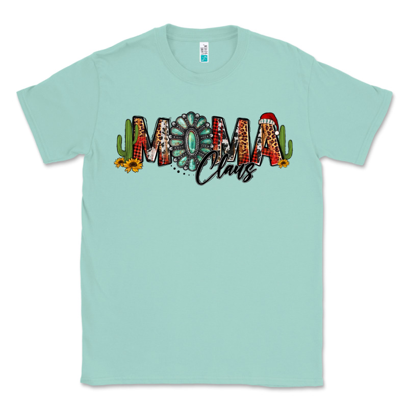 Western Christmas Mama Claus Sunflowers And Cactus Classic Tee by Jasminsmagicworld | Teevron