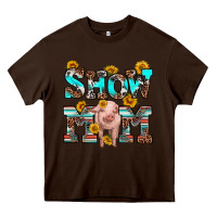 Chocolate Brown show mom pig Heavy Core Tee - RanaPortraitStore