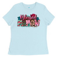 Baby Blue Blessed memaw Mother's Day Ladies Tee - CowGirlArtShop
