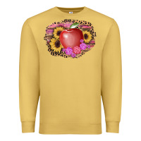 Antique Gold apple sunflower back to school background Premium Sweatshirt - AdoDesignShop