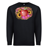Black apple sunflower back to school background Premium Sweatshirt - AdoDesignShop