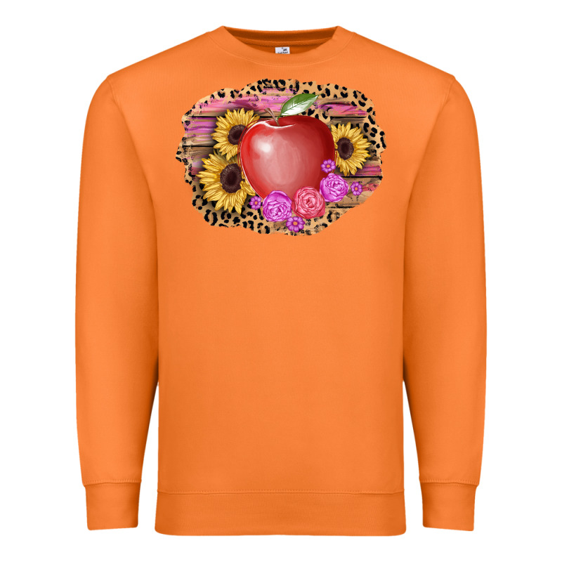Apple Sunflower Back To School Background Premium Sweatshirt by AdoDesignShop | Teevron