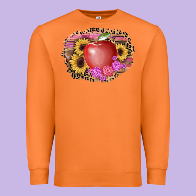 Apple Sunflower Back To School Background Premium Sweatshirt Designed By Adodesignshop