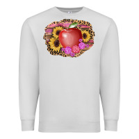 Dove Grey apple sunflower back to school background Premium Sweatshirt - AdoDesignShop