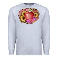 Heather Grey apple sunflower back to school background Premium Sweatshirt - AdoDesignShop