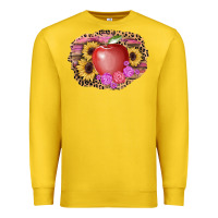 Lemon apple sunflower back to school background Premium Sweatshirt - AdoDesignShop