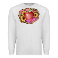 Oatmeal Heather apple sunflower back to school background Premium Sweatshirt - AdoDesignShop