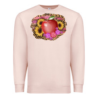 Pale Pink apple sunflower back to school background Premium Sweatshirt - AdoDesignShop