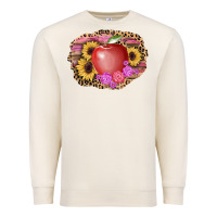 Sandshell apple sunflower back to school background Premium Sweatshirt - AdoDesignShop