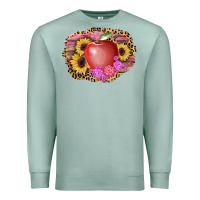 Seafoam apple sunflower back to school background Premium Sweatshirt - AdoDesignShop