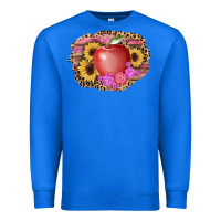 True Royal apple sunflower back to school background Premium Sweatshirt - AdoDesignShop