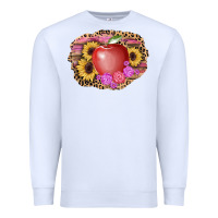 White apple sunflower back to school background Premium Sweatshirt - AdoDesignShop