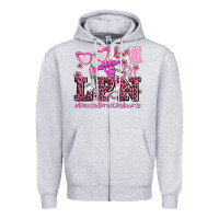 Heather Grey valentines day lpn licensed practical nurse Zipper Hoodie - AdoDesignShop