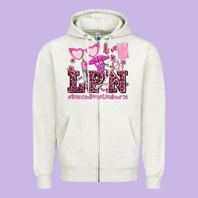 Valentines Day Lpn Licensed Practical Nurse Zipper Hoodie Designed By Adodesignshop