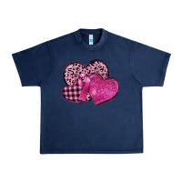 Navy breast cancer hearts Urban Heavy Tee - FaDigitalArtStudio