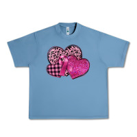 Pebble Blue breast cancer hearts Urban Heavy Tee - FaDigitalArtStudio