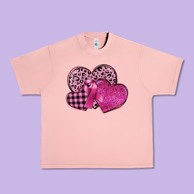 Breast Cancer Hearts Urban Heavy Tee Designed By Fadigitalartstudio