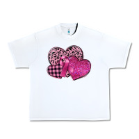 White breast cancer hearts Urban Heavy Tee - FaDigitalArtStudio