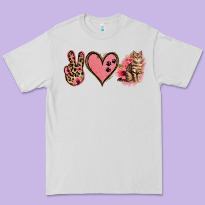 Peace Love Cats Premium Tee Designed By Jasminsmagicworld