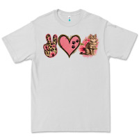 Dove Grey Peace Love Cats Premium Tee - Jasminsmagicworld