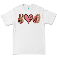 White Peace Love Cats Premium Tee - Jasminsmagicworld