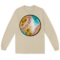Mushroom baseball with sunflower round earrings Long Sleeve Tee - BundleAndBundleShop