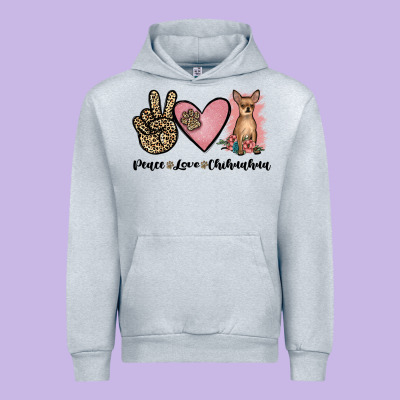 Peace Love Chihuahua Urban Hoodie Designed By Jahusdesignshop