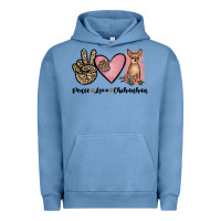 Pigment Pebble Blue peace love chihuahua Urban Hoodie - JahusDesignShop