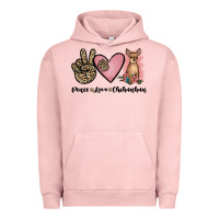 Pigment Salmon peace love chihuahua Urban Hoodie - JahusDesignShop