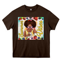 Chocolate Brown summer vibes afro kid Heavy Core Tee - TumblerDesignByShophia