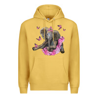 Antique Gold baby elephant with tutu Premium Hoodie - LillyAllenDesigns