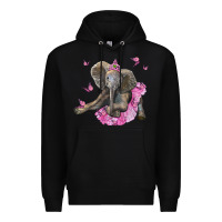 Black baby elephant with tutu Premium Hoodie - LillyAllenDesigns