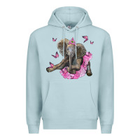Blue Mist baby elephant with tutu Premium Hoodie - LillyAllenDesigns