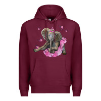 Burgundy baby elephant with tutu Premium Hoodie - LillyAllenDesigns