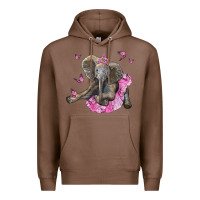 Chestnut baby elephant with tutu Premium Hoodie - LillyAllenDesigns