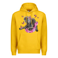 Lemon baby elephant with tutu Premium Hoodie - LillyAllenDesigns