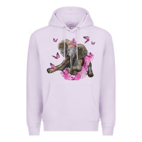 Lilac baby elephant with tutu Premium Hoodie - LillyAllenDesigns