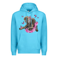 Ocean Blue baby elephant with tutu Premium Hoodie - LillyAllenDesigns