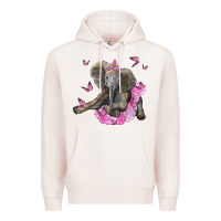Pale Pink baby elephant with tutu Premium Hoodie - LillyAllenDesigns