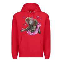 Red baby elephant with tutu Premium Hoodie - LillyAllenDesigns